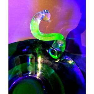 711 Green Swan Serving Bowl Viking UV Reactive